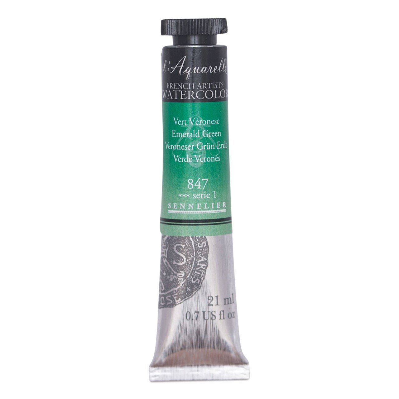 Sennelier French Artists' Watercolor - Emerald Green, 21 ml, Tube